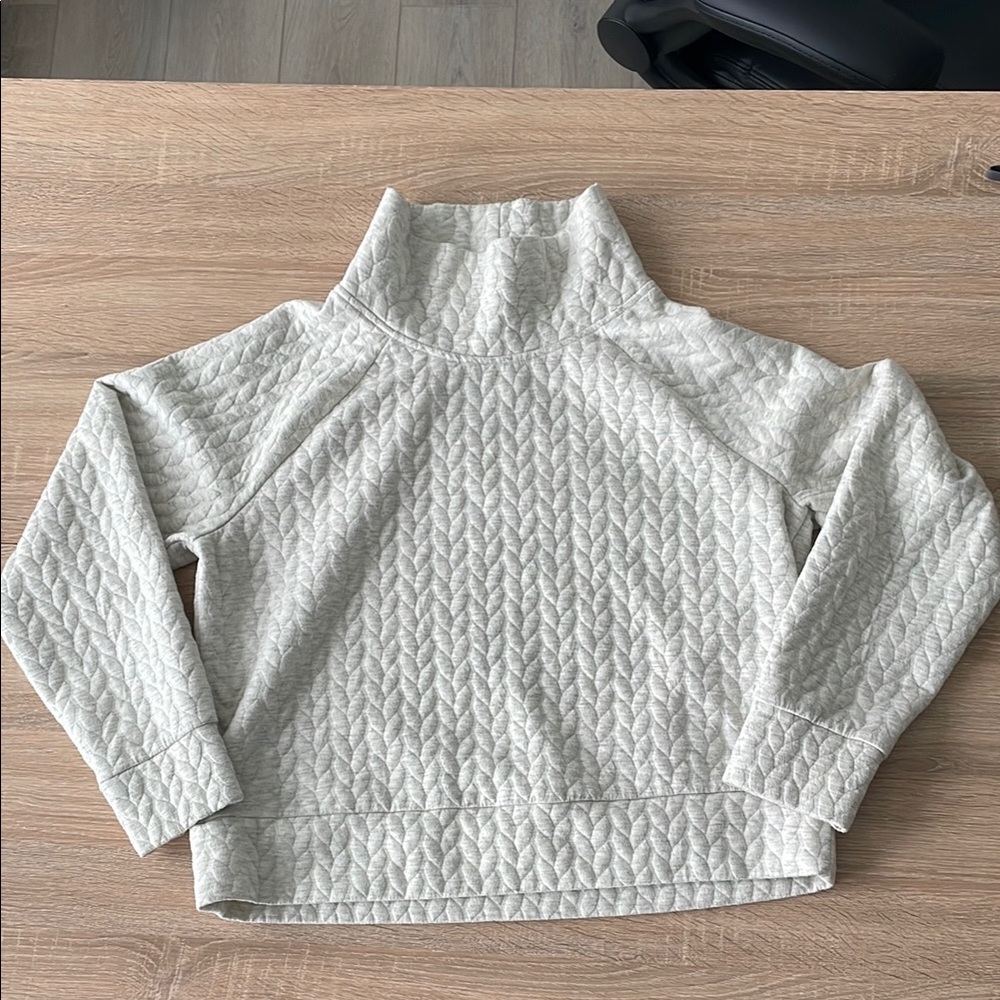 Women's Light Gray Quilted Sweater